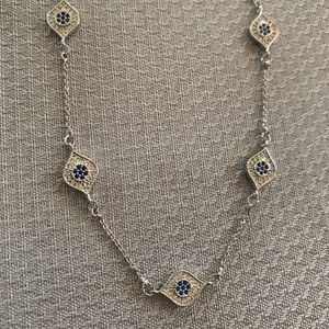 Melania Clara Multiple Eye Charm Silver Tone Necklace Pre-owned